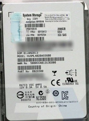 IBM 200Gb SAS 6G SFF SSD V5000 Server SSD 00Y5812