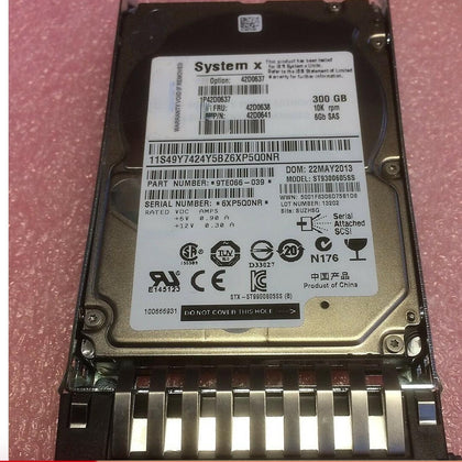 IBM 6Gb SAS FRU 42D0638 300G 10K 2.5-inch Server Hard Drive X3650M3/M2
