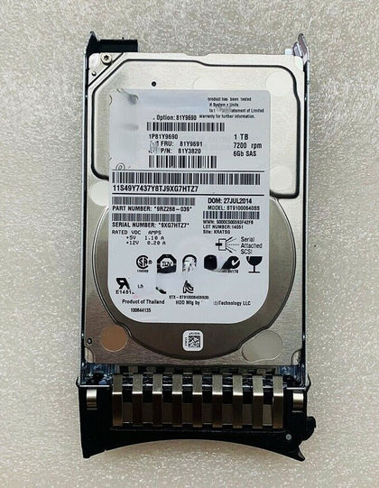 IBM 81Y9690 1T 7.2K SAS 2.5 81Y9691 Server Hard Drive X3650 M3 M4