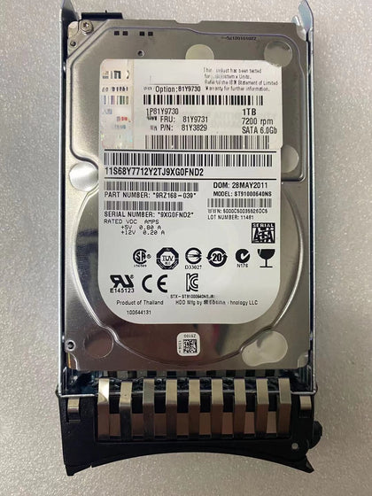 IBM 81Y9730 81Y9731 1TB 7.2K SATA 2.5 Hard Drive X3650 M2 M3 M4
