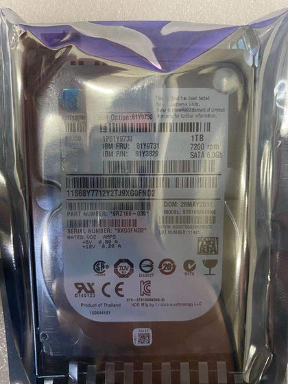 IBM 81Y9730 81Y9731 81Y9742 81Y9743 1T 2.5 SATA Hard Drive X3650