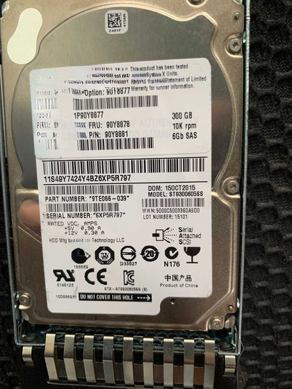 IBM 90Y8877 90Y8878 90Y8881 Hard Drive 300G 10K SAS 2.5 X3650 M4