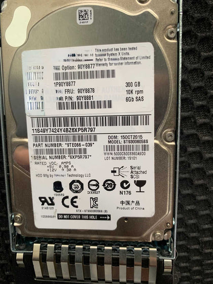 IBM X3650 M3 M4 X3500 M4 Hard Drive 300G 10K 2.5 SAS 90Y8877 90Y8878