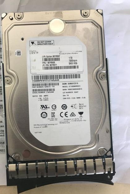 IBM X3650 M4 M5 1T 7.2K SAS Server Hard Drive 90Y8567 90Y8568 90Y8571