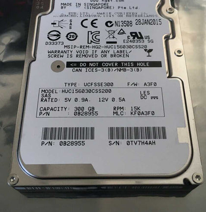For Inspur Lenovo Hitachi HUC156030CSS200 0B31362 300G 15K SAS 2.5 Hard Drive