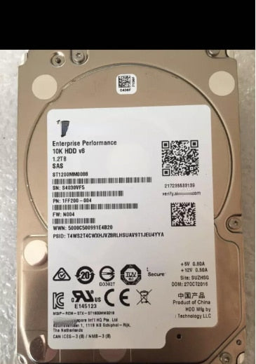 For Inspur NF5280 NF8460 M3 M4 M5 Server Hard Drive 1.2T 10K SAS 12GB 2.5
