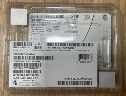 Intel S4510 SATA Enterprise Hard Drive 1.92T D3-SSDSC2KB019T801