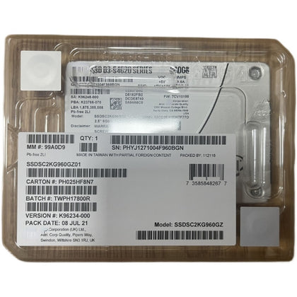 Intel SSD D3-S4510 480G SATA 6Gb SSDSC2KB480G801 Solid State Drive