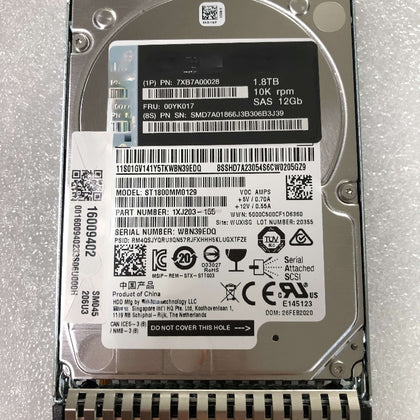 Lenovo 00YK017 7XB7A00028 1.8TB 2.5 12G SAS SR550 SR650 Hard Drive