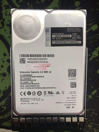 Lenovo 00YK336 00YK337 00YK340 10T 7.2K 3.5-inch SAS M5 X6 Hard Drive