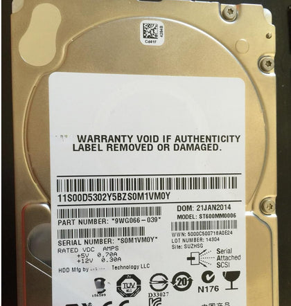 Lenovo 03X3616 67Y2621 03T7738 600G 10K SAS ST600MM0006 Hard Drive