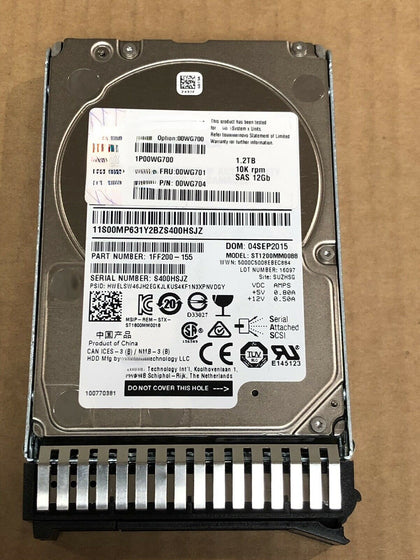 Lenovo IBM 1.2T 12G SAS 00WG701 00YK016 SR650 X3650M5 X6 Hard Drive