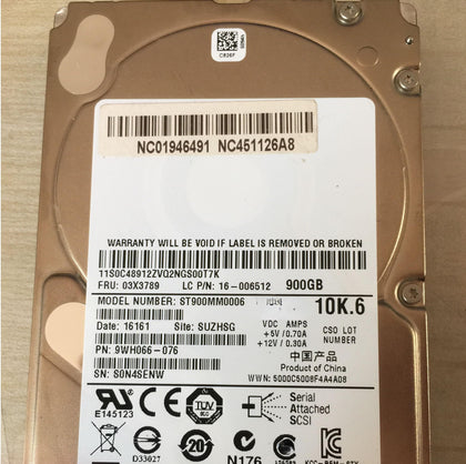 Lenovo RD630/640/650 03X3789 900G 2.5 10K SAS ST900MM0006 Hard Drive