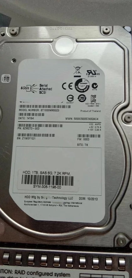 NBU 5230 5240 Storage Hard Drive ST1000NM0023 1T SAS 7.2K 3.5