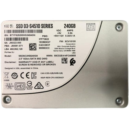SSDSC2KB240GB Solid State Drive S4510 240G SSD SATA 2.5
