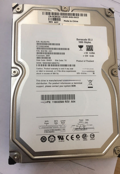 Seagate DELL ST31000340NS 1TB 3.5 7.2K SATA2 Enterprise Server Hard Drive