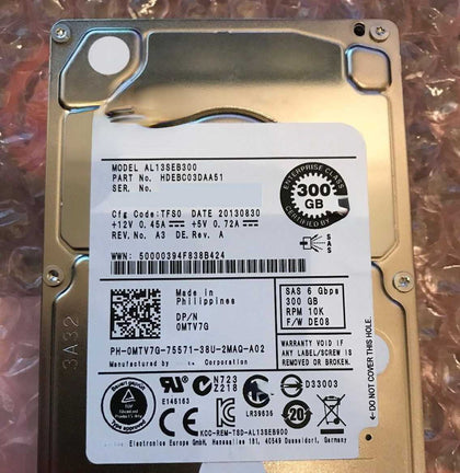 Toshiba/DELL AL13SEB300 Server Hard Drive 300GB 10K SAS 2.5