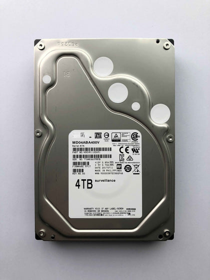 Toshiba MD04ABA400V 4TB Surveillance Grade Hard Drive 128M 3.5-inch SATA3 4T PMR Vertical