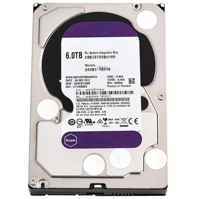 WD Western Digital 6T Purple Disk WD60PURX/EJRX SATA Desktop Computer Mechanical HD Surveillance Storage Hard Drive