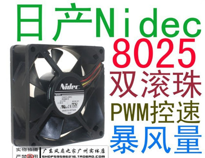 Nidec 8025 8 dual ball hottest 0.69a 4 line pwm fan function-inewdeals.com