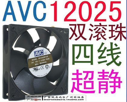 Avc 12cm 12 12025 dual ball 0.2a line isothermia pwm silent fan-inewdeals.com