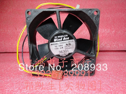 D80H1261A 8CM 8025 12V 0.17A dual ball bearing cooling fan-inewdeals.com
