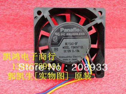 Panasonic PANAFLO FBA06T12L 12V 0.13A 6015 6CM mute three-wire speed fan cooling fan-inewdeals.com