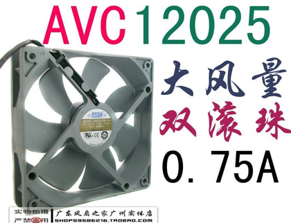Avc 12cm 12025 dual ball 12v 0.75a computer case power supply fan-inewdeals.com