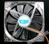 Computer computer case fan 14cm transparent light blue quieten 14025 belt