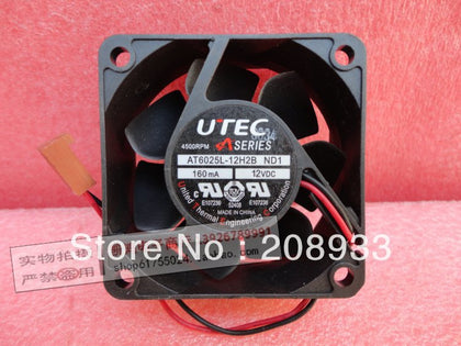 UTEC AT6025L-12H2B 12V 0.16A 6CM 6025 6CM silent CPU chassis fan cooling fan-inewdeals.com
