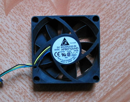 delta afb0712vhd 7020 dual ball computer cpu case fan intelligent temperature control 12v cooling fan-inewdeals.com