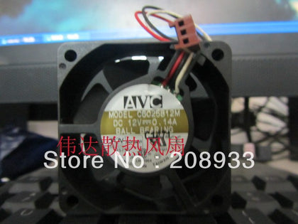 6cm AVC three-wire heat fan 12V 0.14A C6025B12M, with speed fan-inewdeals.com