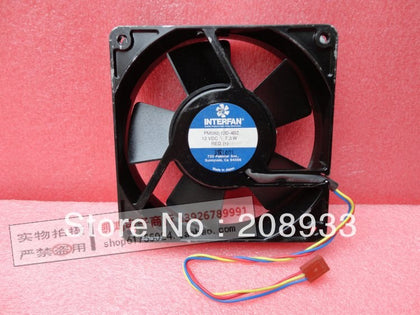 INTERFAN PM082-12D-4BZ 12V 7.3W 12CM 12025 3 line aluminum frame cooling fan-inewdeals.com