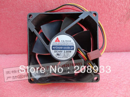 YSTECH NFD4881255B-2F 8025 8CM 48V 2.88W 3 line drive fan cooling fan-inewdeals.com