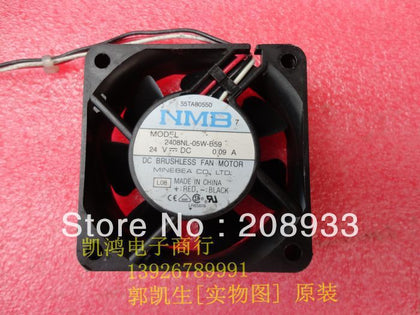 NMB 2408NL-05W-B59 24V 0.09A 6020 6CM three-lane two-ball drive fan cooling fan-inewdeals.com