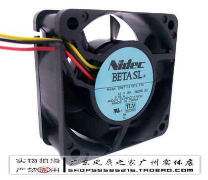 nidec 6025 packaging 6 dual ball bearing fan d06t-12ts15 12v 0.18a-inewdeals.com