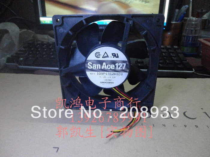 SANYO 12738 12V 0.82A 109P1312H103, 13 cm chassis server fan cooling fan