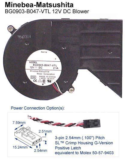 chassis fan blower centrifugal turbine fan NMB BG0903-B047-VTL 12V 2.1A cooling fan-inewdeals.com
