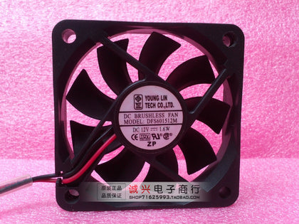 young lin 6015 12v 1.6w dfs601512m 6cm cooling fan-inewdeals.com