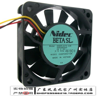 Nidec 6015 6 24v 0.12a hydraulic bearing inverter fan d06r-24th 22b-inewdeals.com