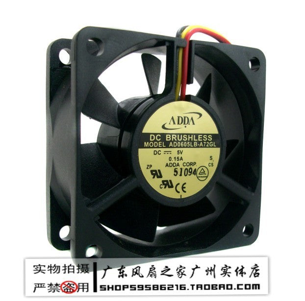Adda 6025 6cm 5v 0.15a dual ball bearing fan ad0605lb-a72gl