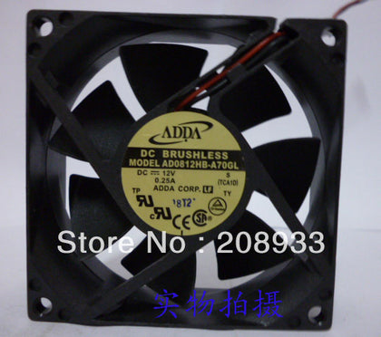 Taiwan Association hi ADDA AD0812HB-A70GL 8025 12V 2-wire chassis cooling fan-inewdeals.com