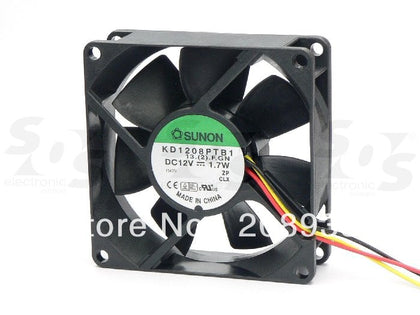 8 cm double-ball bearing fan SUNON 8025 12V 1.7W KD1208PTB1 2-wire / 3-wire cooling fan-inewdeals.com