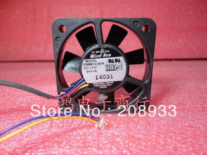 D50M12-02A 5CM 5010 12V 0.09A three-lane dual ball bearing cooling fan-inewdeals.com