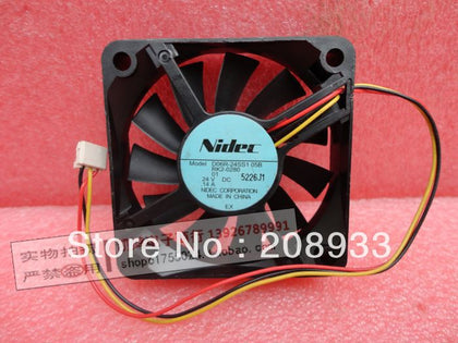 6015 three-wire inverter fan of Nidec D06R-on 24V 0.12A 6cm 24SS1 cooling fan-inewdeals.com