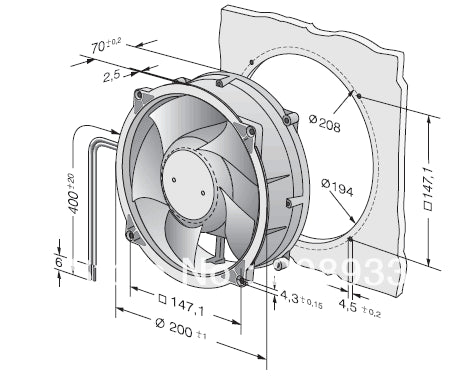 Schneider ATV series inverter disassemble fan / fan W1G180-AA03-09 German cooling fan