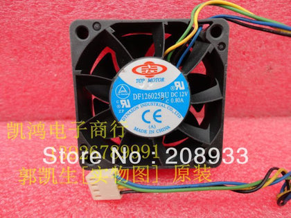Masahisa 6025 6CM 12V0.80A dual ball violence PWM control speed four-wire fan DF126025BU cooling fan-inewdeals.com