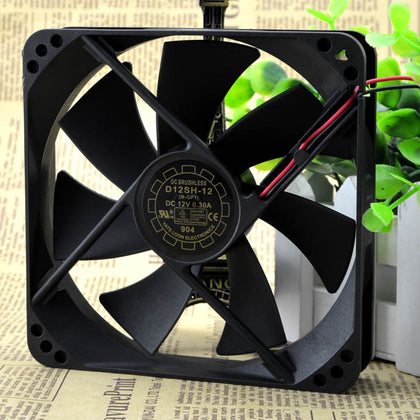 Mute chassis fan 12025 12CM D12SH-12 12V 0.30A cooling fan Yate Loon Yuet Lun-inewdeals.com