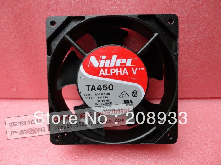 NIDEC TA450 A30108-10 115V 0.26A 12038 12CM aluminum frame cabinet fan cooling fan