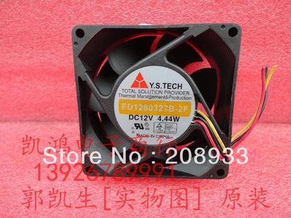 YSTECH FD1280327B-2F 8CM 8032 12V 4.44W three-wire cooling fan-inewdeals.com